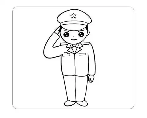 帅气的军人叔叔简笔画图文视频教程