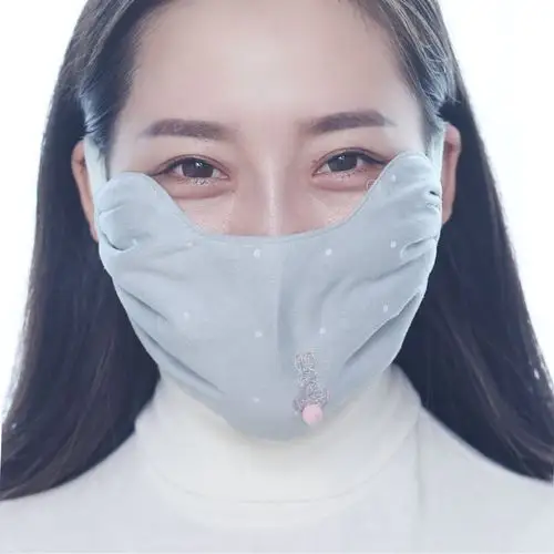 口罩女士秋冬季遮全脸加厚纯棉布防尘可清洗易呼吸保暖防寒加大天