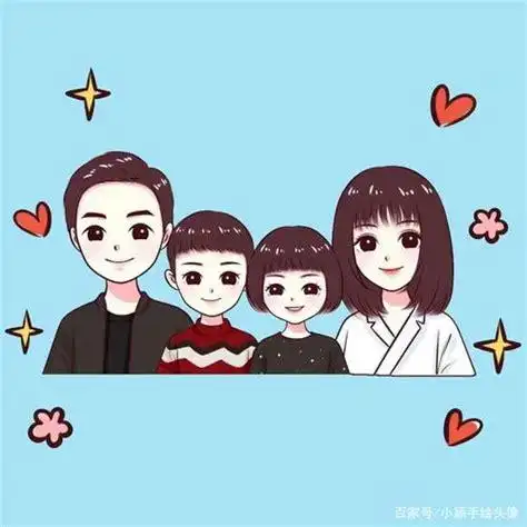 微信头像一家四口一儿一女卡通微信头像一家四口一儿一女卡通制作2022