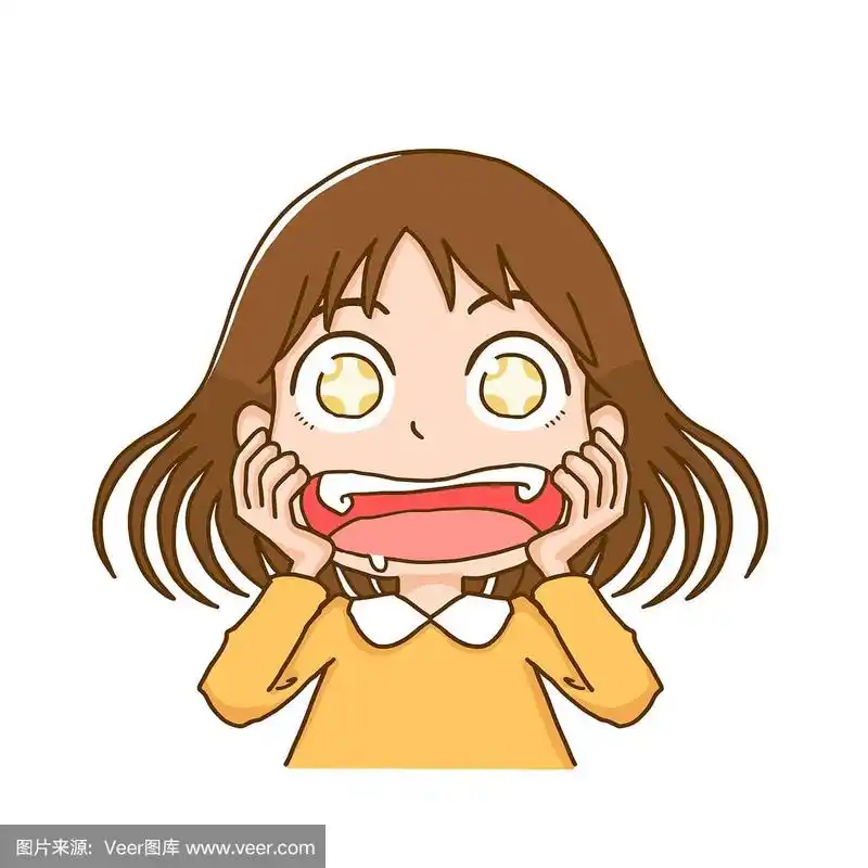 一个流口水的女孩的插图
