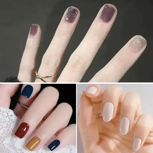 2021年zm网红新款流行色冰透裸色甲油米白蓝色指甲彩妆