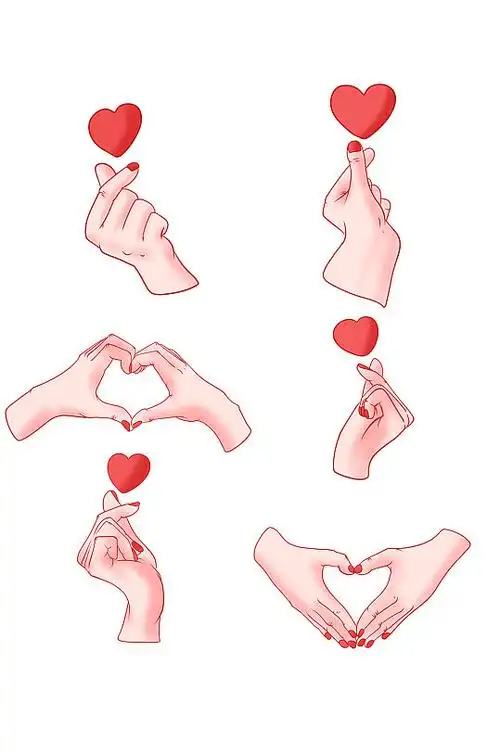 比心卡通手势插画