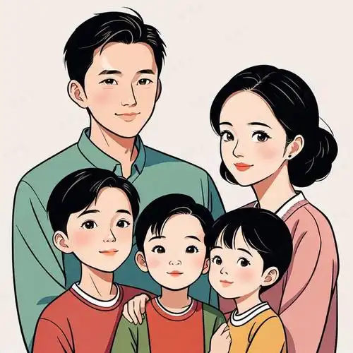 亲子头像|五口之家的创意专属头像