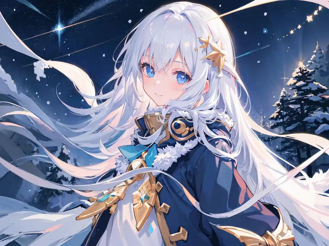 星空下的白毛少女[期待]  #二次元