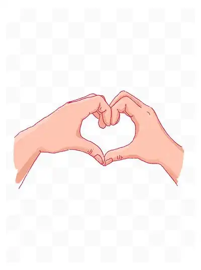 比心手掌爱心感恩心形真心手手心形状线稿1879122055矢量手势卡通手部