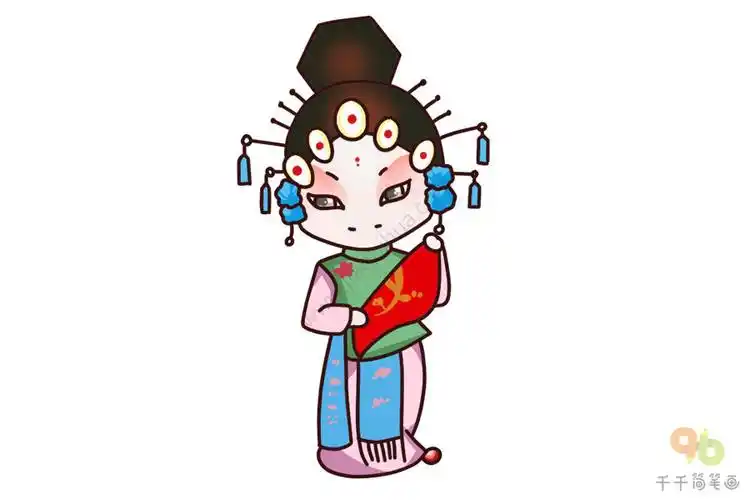 豫剧《梵王宫》 叶含嫣简笔画_戏曲人物大全简笔画