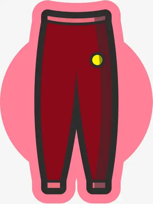 运动裤大红色矢量卡通运动裤