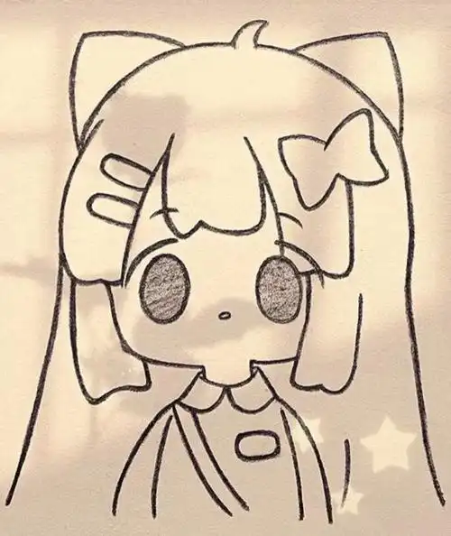 动漫女孩简笔画