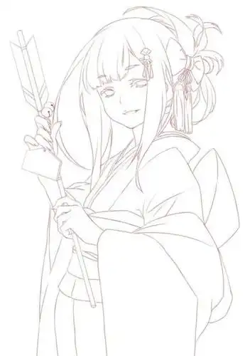 线稿美少女古风卡通美少女线稿大全漫画上色线稿大全上色