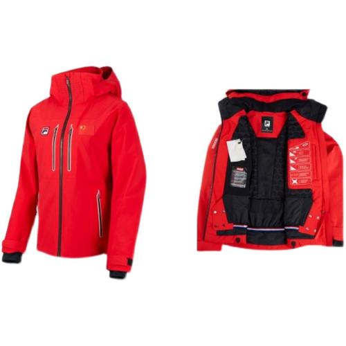 fila 斐乐2021赞助中国代表团国家队女古典红滑雪服防风功能冬季