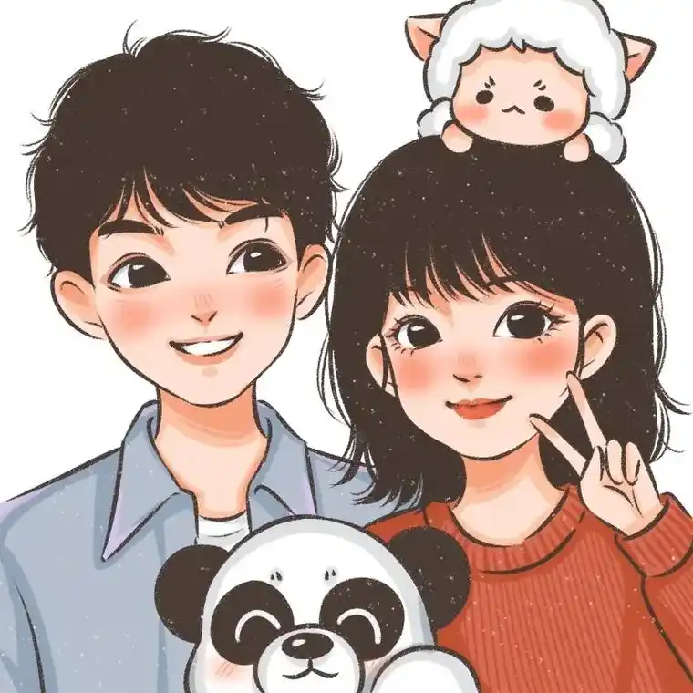 15元q版手绘头像画卡通真人照片动漫人像漫画头像定制情侣画像 - 抖音