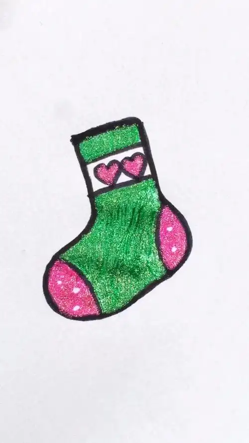 创意简笔画#天气冷了,画一双厚袜子