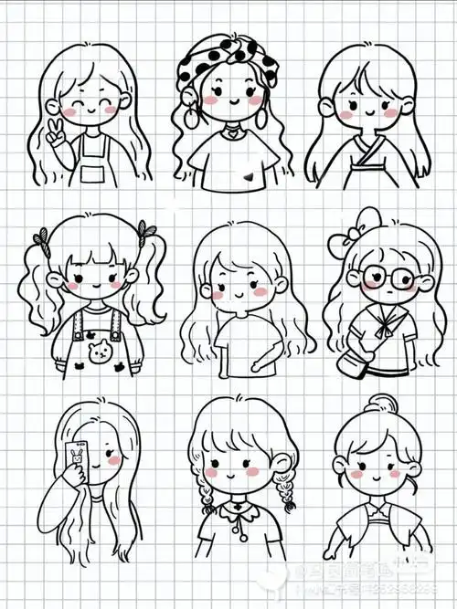 100个超萌简笔画女孩100个超萌简笔画女孩全身