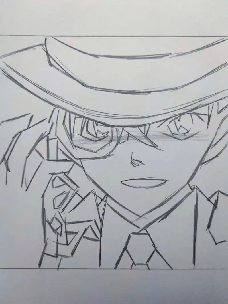 画一个基德 [偷笑]#名侦探柯南