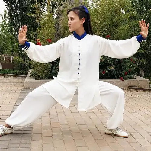 太极服女春夏白色太极拳练功中老年晨练比赛服表演太极服