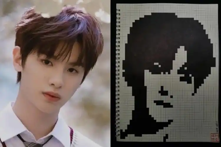 一颗星星78"临摹非原创93芒果乐a4网格本5mm格子54×40#像素画