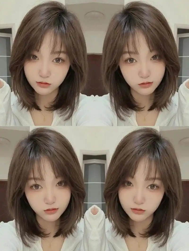不挑脸型的初恋高级感锁骨发超显气质发 型 圆脸方脸一定要尝试短发