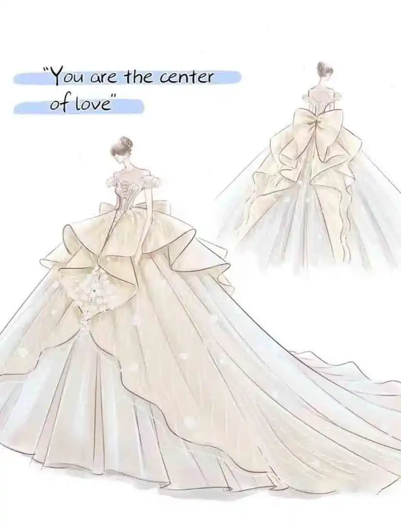 惊艳的婚纱设计手稿