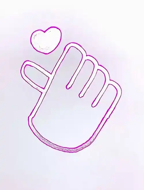 一起来画比心吧育儿简笔画