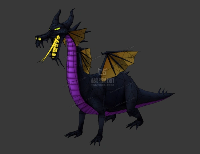 卡通q版黑龙巨龙神龙那达森龙形态飞龙喷火龙