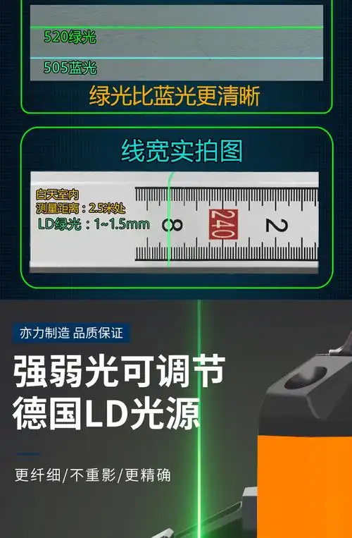 亦力水平仪12线亦力贴墙仪贴地仪8线12线16线水平仪绿光激光高精度地
