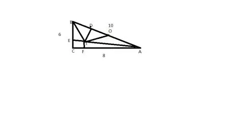 直角三角形三边长分别为ac=8cm bc=6cm角c是直角 角bac于角cba平分线