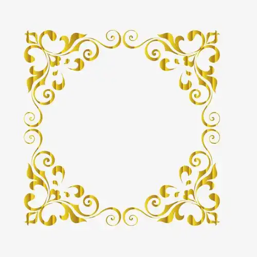 时尚中国风古典金色标题边框装饰元素【免抠元素png】-90设计网
