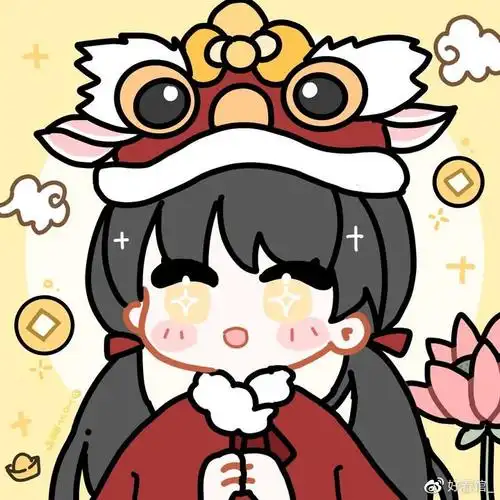 新年头像新年情侣头像2021红色可爱2021新年红色喜庆女生头像2021