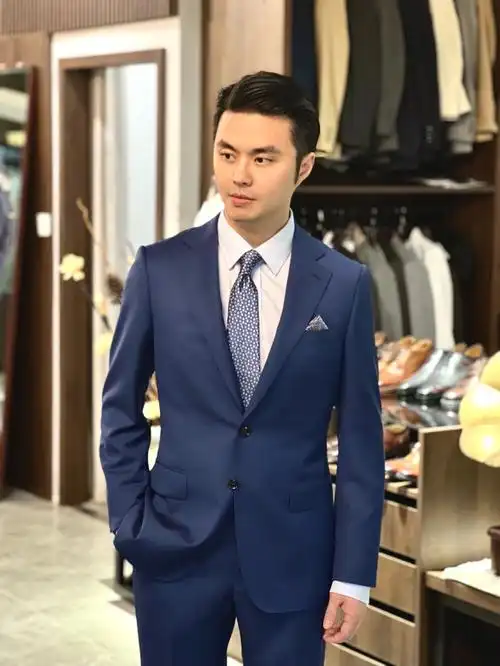 奢凡西服客片实拍分享藏蓝色商务西服套装