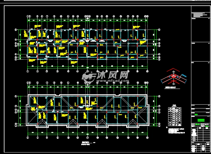 五层框架结构乡镇住宅结构施工图- 住宅建筑图纸 - 沐风网
