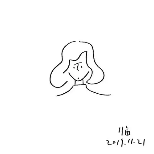 临摹yunagaba简笔人物画用极简线条勾勒头像