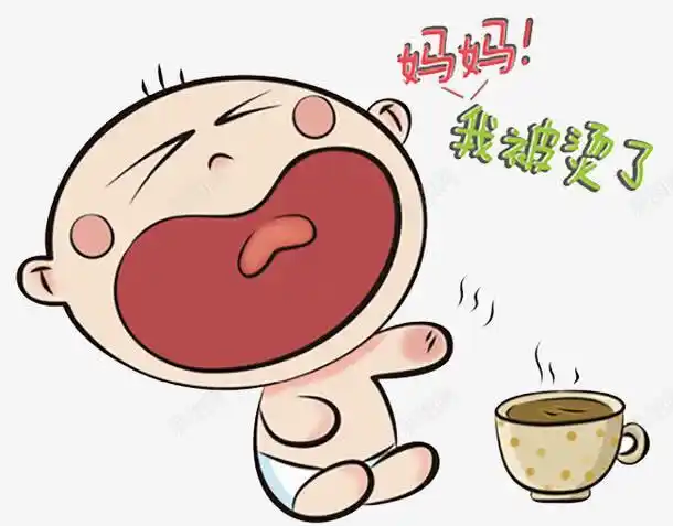 被烫伤的小孩卡通画png图片免费下载-素材7xypaeupa-新图网