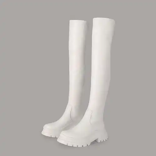 牧马尼过膝靴 过膝靴女2022秋冬新款弹力靴小个子显瘦长筒骑士靴厚底