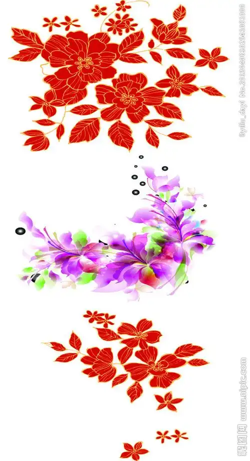 五彩花设计图__花边花纹_底纹边框_设计图库_昵图网nipic.com