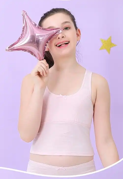 女童背心发育期纯棉内穿小学生儿童9-12岁女孩内衣中大童打底吊带 白