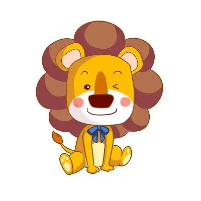 小狮子元素白色背景上的卡通动物头像大动物头卡通集合野生动物图表