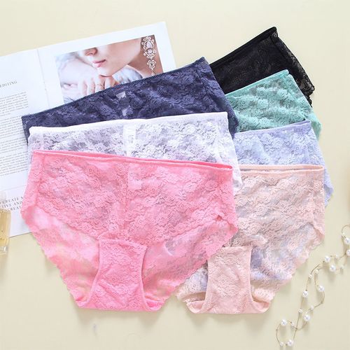 vertu love无痕柔软蕾丝女士三角裤轻薄低腰包臀舒适性感内裤