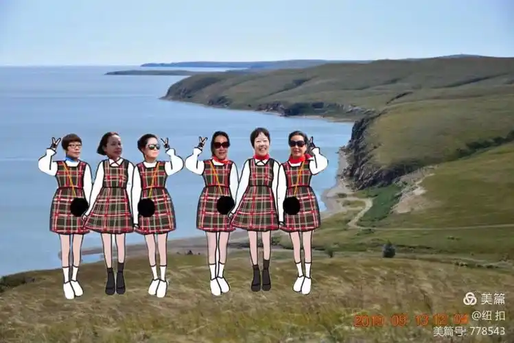 呼伦湖! 六人集体照片合影