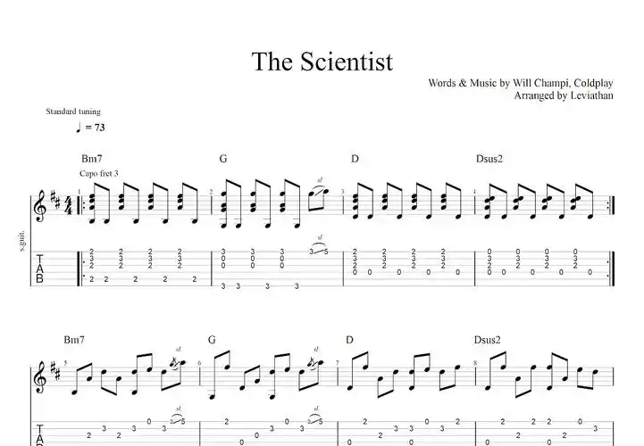 the scientist曲谱图片