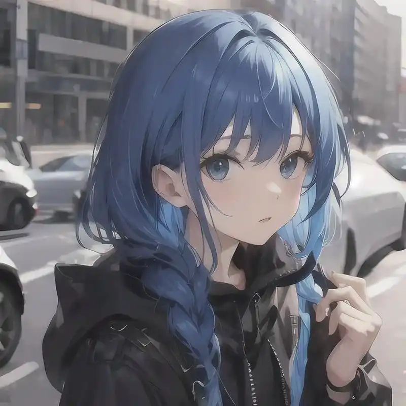 "超好看的蓝发少女头像"#二次元 #欢迎取图 #我又来送图啦 - 抖音