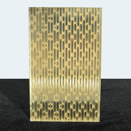 献瑜定制钢化夹绢夹丝玻璃 酒店隔断超白长虹瓦楞聚光艺术玻璃