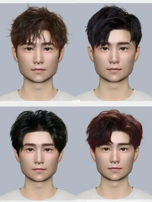 男生刘海类型试戴发型方脸男生打理短发教程