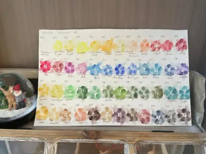 zecchi固体水彩48色色卡