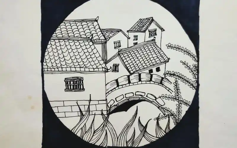 线描适合新手超简单的线描风景画