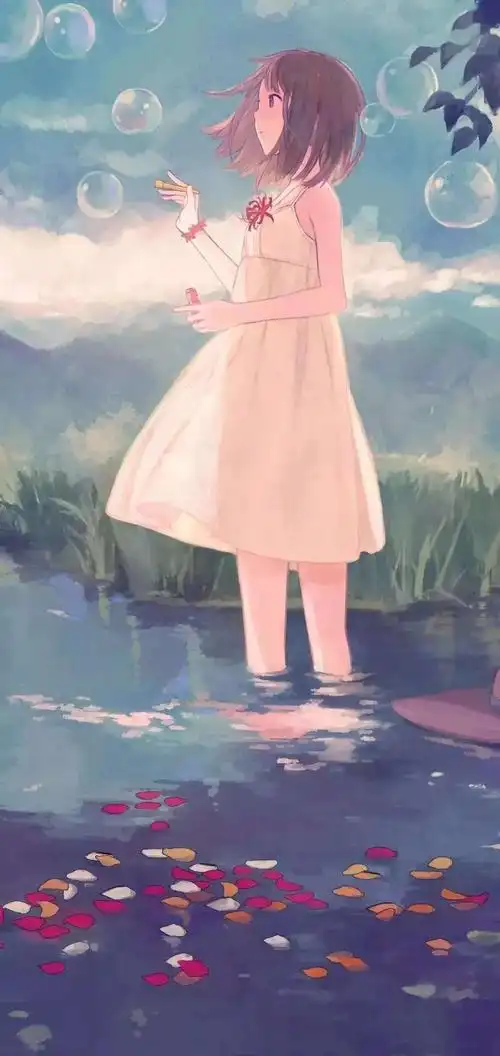 初恋的味道朦胧日系ins原宿风意境油画壁纸