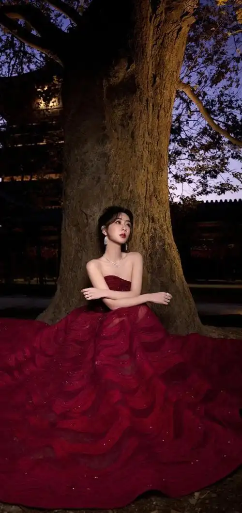 杨紫酒红色礼服突显尊贵大气