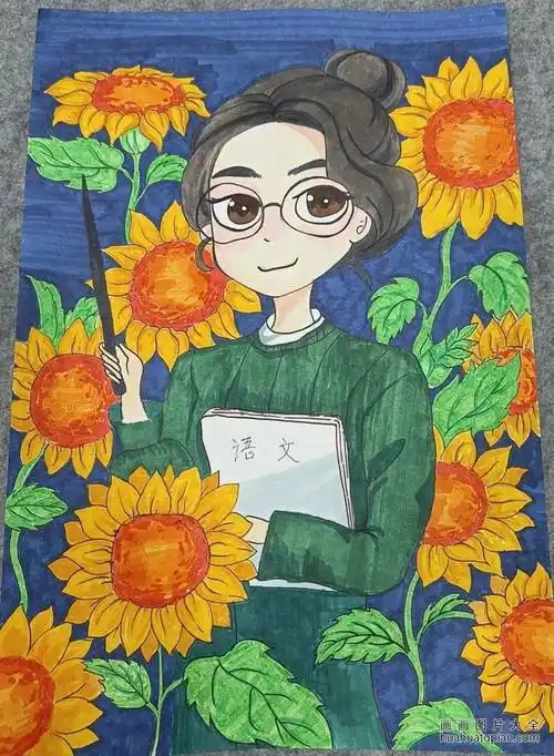 小学教师节儿童画作品——《老师 辛苦了》(6)-画画图片大全