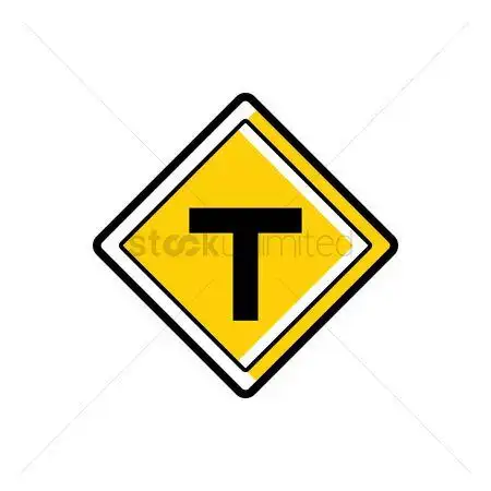 t型交叉口的警告 : t roads sign