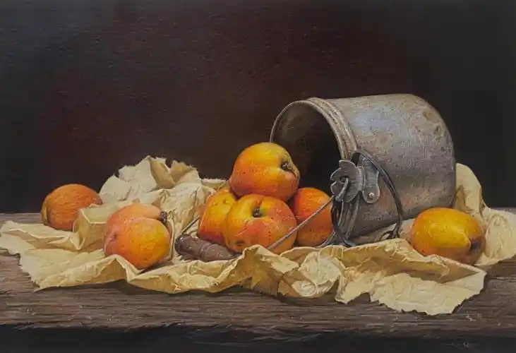 彩铅静物组合烂桃子