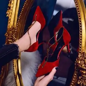 红色高跟鞋拉链价格